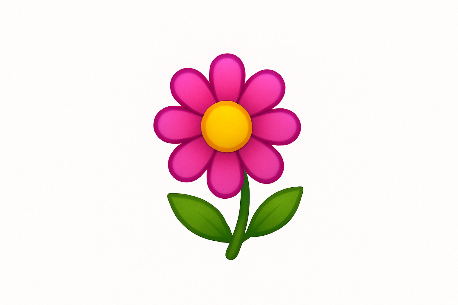 has un emoji de una flor, con su fondo blanco